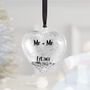 Personalised Newlywed Silver Heart Christmas Bauble, thumbnail 7 of 8