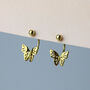 Sterling Silver Butterfly Ear Jacket Screw Back Earrings, thumbnail 3 of 6
