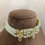 Nimrit Gold Plated White Choker Indian Jewellery Set, thumbnail 2 of 5