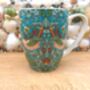 Set Of Six Aspen Mugs In Teal Strawberry Thief Design, thumbnail 5 of 11