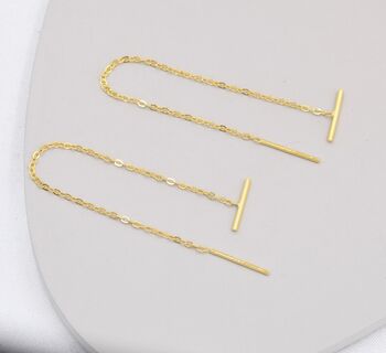 Sterling Silver Minimalist Bar Ear Threader, 8 of 12