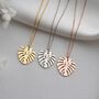 Urban Jungle Monstera Leaf Necklace, thumbnail 6 of 9