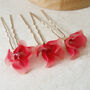 Red Flower Hair Pins, thumbnail 6 of 6