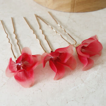 Red Flower Hair Pins, 6 of 6