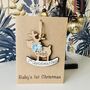 Personalised First Christmas Card Baby Boy Decoration, thumbnail 1 of 9