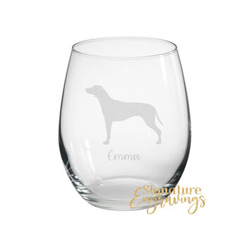 Personalised Rhodesian Ridgeback Dog Engraved Glass, 3 of 6