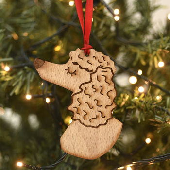 Dog Breed Wooden Natural Hanging Christmas Decoration, 12 of 12