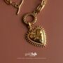 18 Kt Gold Sacred Heart Toggle Necklace, thumbnail 6 of 7