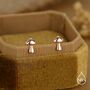 Sterling Silver Tiny Mushroom Stud Earrings, thumbnail 4 of 12