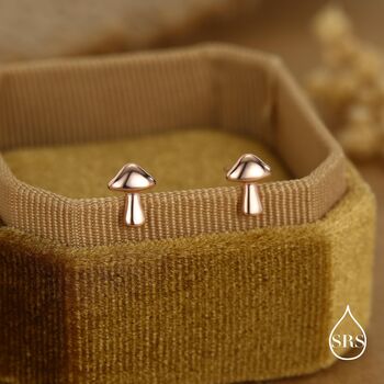 Sterling Silver Tiny Mushroom Stud Earrings, 4 of 12