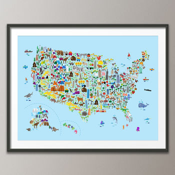 Animal Map United States Childrens Print, 4 of 5