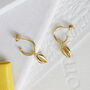 Petite Shell Hoop Earrings In 18ct Gold Vermeil, thumbnail 2 of 6