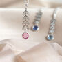 Silver Plated Leaf Chain Birthstone Necklace, thumbnail 5 of 10