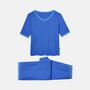 Women's 'Ultra Blue' Bamboo Lace Pyjama Set, thumbnail 4 of 6