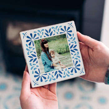 Personalised Portuguese Style Photo Tile With Text, 7 of 7