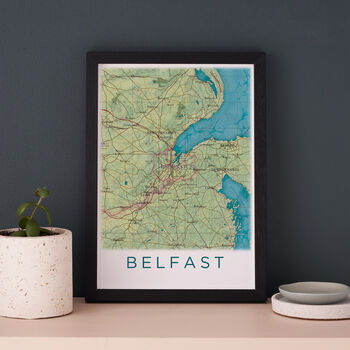 Framed And Personalised Belfast Map Print, 2 of 2