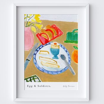 Egg And Soldiers Art Print Dippy Eggs Poster, 5 of 6