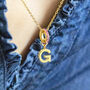 Personalised Birthstone Ring Initial Necklace, thumbnail 3 of 12
