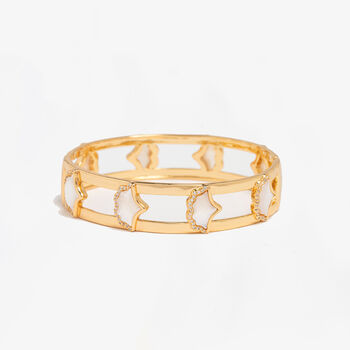 Gingko 18 K Gold Plated Shell Bangle, 2 of 5