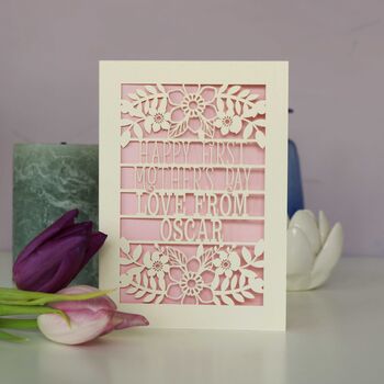 Personalised Papercut First Mother's Day Card, 2 of 5
