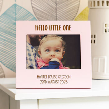Personalised Hello Little One Pastel Photo Frame New Baby Gift, 5 of 7