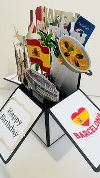Personalisable Barcelona Themed 3D Greeting/Gift Card, 7 of 7