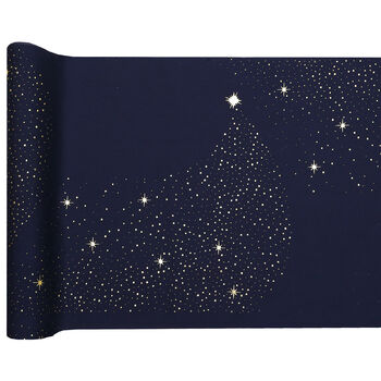 Navy Blue Glitter Christmas Table Runner Two.5m, 4 of 5