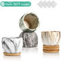 Pack Of Four Modern Marbleize Succulent Pots With Tray, thumbnail 2 of 4