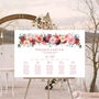 Wedding Table Plan Burgundy Red Pink Florals, thumbnail 2 of 5