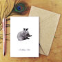 Sylvan Badger Greetings Card, thumbnail 1 of 7