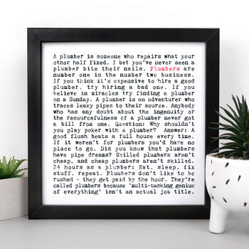 Plumber Gift, Plumbing Quotes Print, 2 of 9