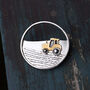 Gold Tractor Brooch, thumbnail 1 of 3