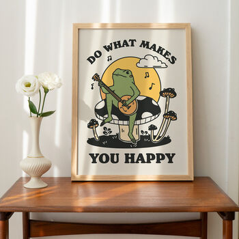 'Do What Makes You Happy' Banjo Frog Print, 4 of 7