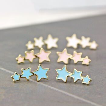 Colourful Enamel Shooting Stars Stud Earrings, 6 of 9