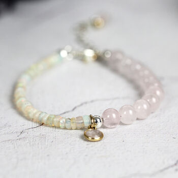 Opal And Rose Quartz Charm Bracelet, 5 of 8