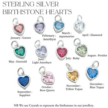 Engraved Necklace With Birthstone Heart Charm, 4 of 7