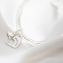Silver Hammered Bangles With Fingerprint Heart Charm, thumbnail 1 of 9