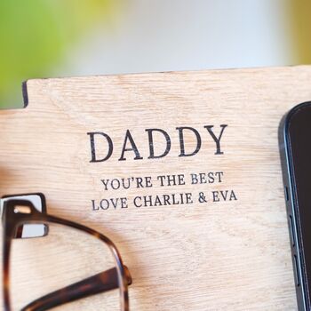 Personalised Daddy Wooden Accessory Stand, 3 of 3