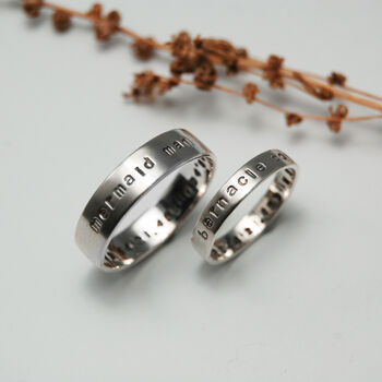 Personalised Couples Eternity Silver Matching Ring Set, 7 of 12
