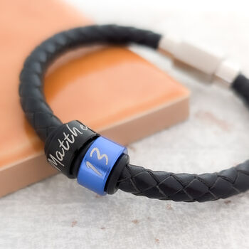 Personalised Leather Bracelet For Teenage Boys, 3 of 10