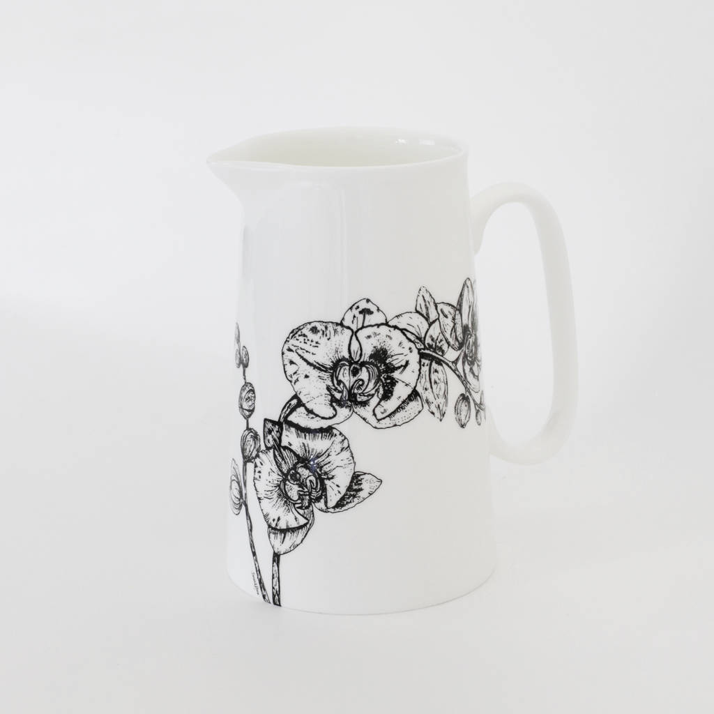 Fine Bone China Orchid Jug By Sarah Horne Botanicals