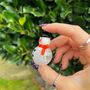 Hand Blown Glass Snowman With Orange Scarf, thumbnail 3 of 4