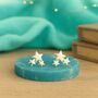 Sterling Silver Three Star Cluster Stud Earrings, thumbnail 1 of 8
