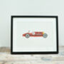 Red Racing Car A4 Print Unframed, thumbnail 2 of 2