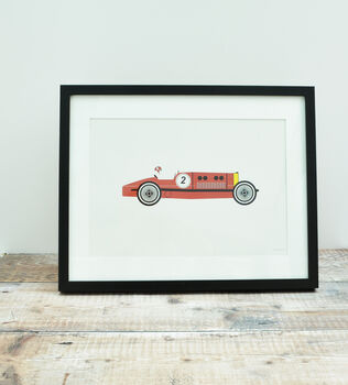 Red Racing Car A4 Print Unframed, 2 of 2