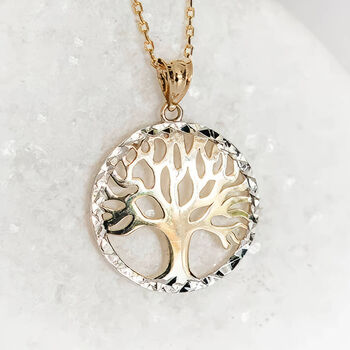 Personalised Solid 9ct Yellow Gold Tree Of Life Necklace, 2 of 12