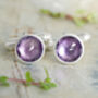 Amethyst Cufflinks In Solid Sterling Silver, thumbnail 1 of 3