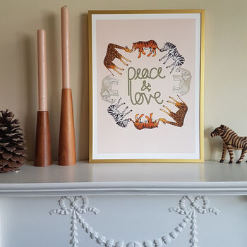 Peace And Love Illustrated Animal Print, 3 of 12