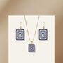 Matching Earrings And Necklace Set | White And Navy, thumbnail 1 of 10