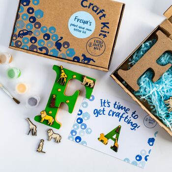 Personalised Paint Your Own Safari Animal Wooden Letter, 5 of 9